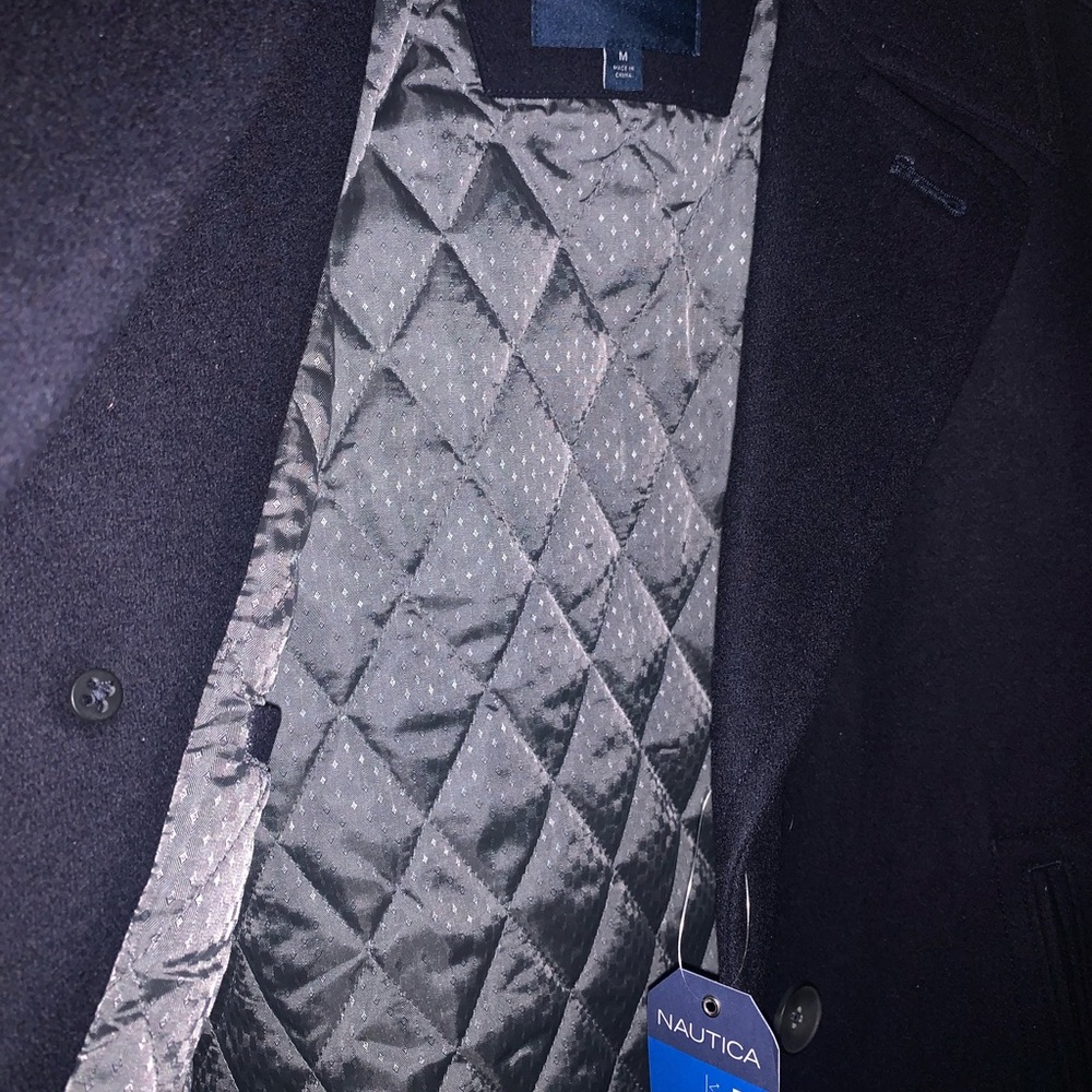 NAUTICA DARK NAVY PEACOAT. Care Dry Clean
Material:Other Fiber, Polyester, Wool. - Picture 6 of 8